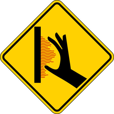 Hot Surface Warning Vertical Label On White Backgroundのイラスト素材