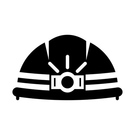 Head Protection Required Sign On White Backgroundのイラスト素材
