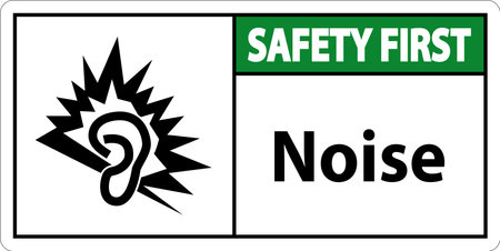 Safety First Noise Symbol Sign On White Backgroundのイラスト素材