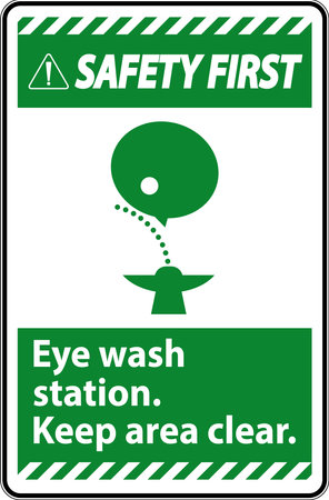Emergency Eye Wash Station Keep Area Clear Signのイラスト素材
