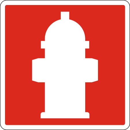 Fire Hydrant Sign On Red Backgroundのイラスト素材