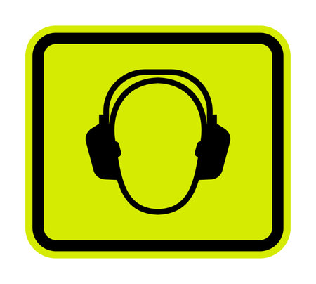 Hearing Protection Symbol Floor Signのイラスト素材