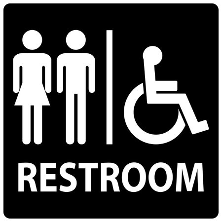 Unisex And Disabled Toilet Door Sign,Handicap Restroom Symbolのイラスト素材