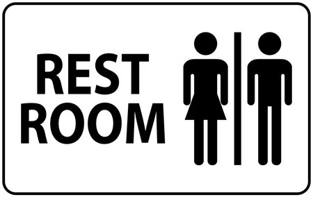 Symbol Bathroom Sign Restroom With Man and Woman Signのイラスト素材