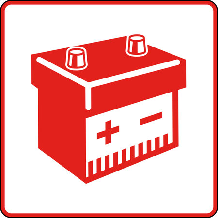 Symbol Battery Sign Battery Box On White Backgroundのイラスト素材