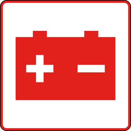 Symbol Battery Sign Battery Box On White Backgroundのイラスト素材