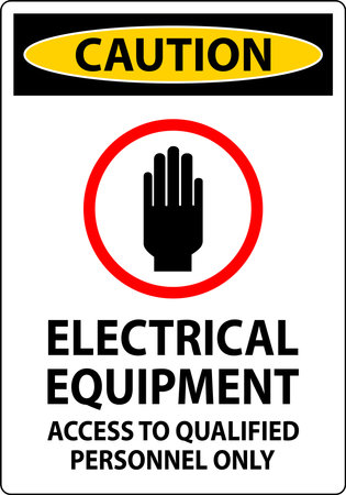 Caution Sign Electrical Equipment Authorized Personnel Onlyのイラスト素材
