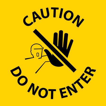 Caution Do Not Enter Symbol Sign on white backgroundのイラスト素材