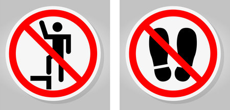 Danger Sign Do Not Stand Here On White Backgroundのイラスト素材