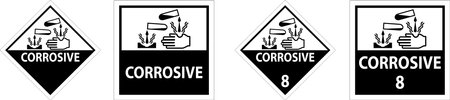Label Corrosive Sign On White Backgroundのイラスト素材