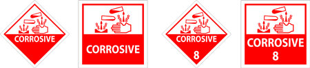 Label Corrosive Sign On White Backgroundのイラスト素材