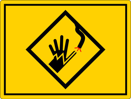 High Voltage Warning Sign Electrical Symbol Hand Shockのイラスト素材