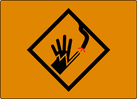 High Voltage Warning Sign Electrical Symbol Hand Shockのイラスト素材