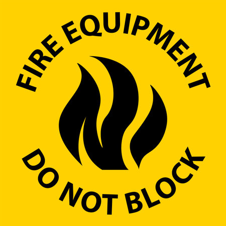 Floor Sign Fire Equipment - Do Not Blockのイラスト素材