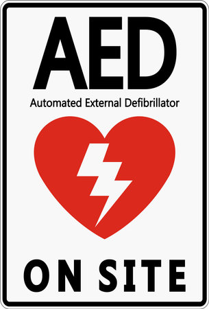 Face Adhesive AED Sign Symbol,label icon on white background