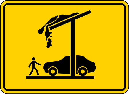 Warning Sign Falling Ice and Snow Symbolのイラスト素材