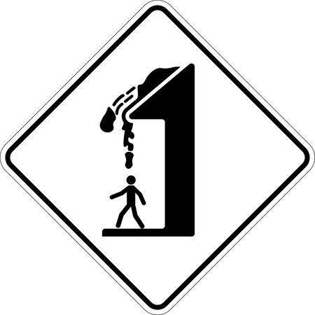 Caution Falling Snow Sign Falling Iceのイラスト素材