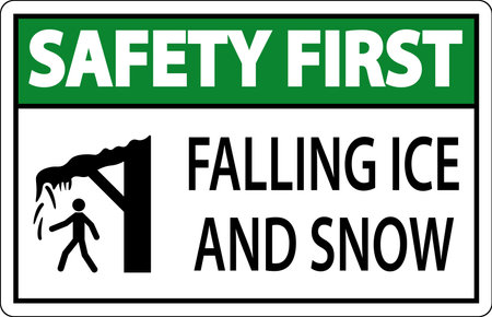 Ice and Snow Warning Sign Caution - Falling Ice And Snow Signのイラスト素材