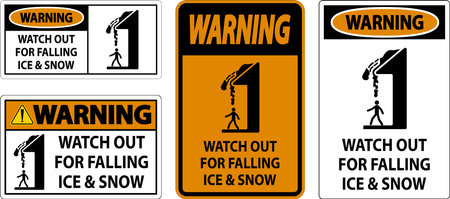 Warning Sign Watch Out For Falling Ice And Snowのイラスト素材