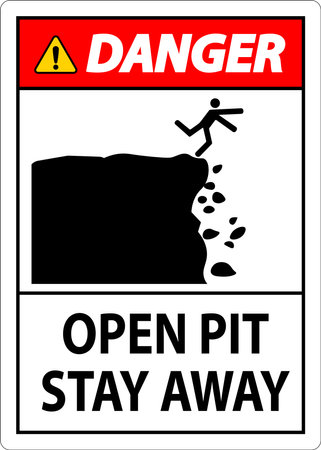 Danger Sign Open Pit, Stay Awayのイラスト素材