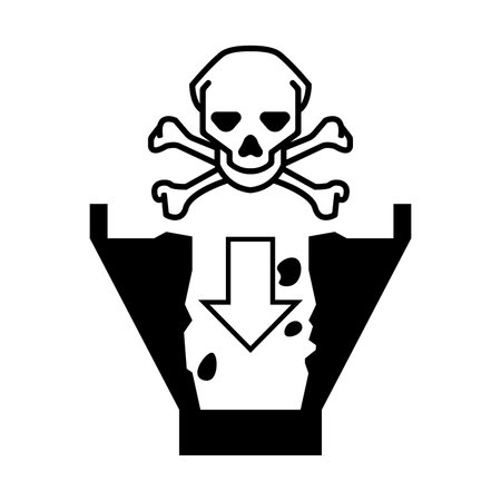 Danger Sign Open Pit Proceed With Cautionのイラスト素材