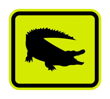 Alligator Sign, Alligator Area Signのイラスト素材