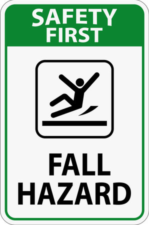 Safety First Sign, Fall Hazardのイラスト素材