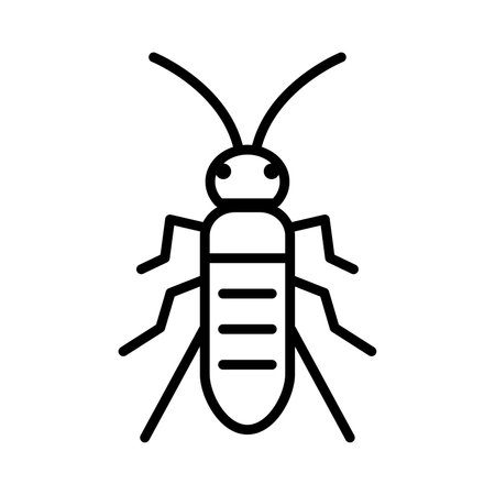 A minimalist outline of an insect, suitable for educational materials in biology and entomology, ideal for classroom use or scientific illustrations.のイラスト素材