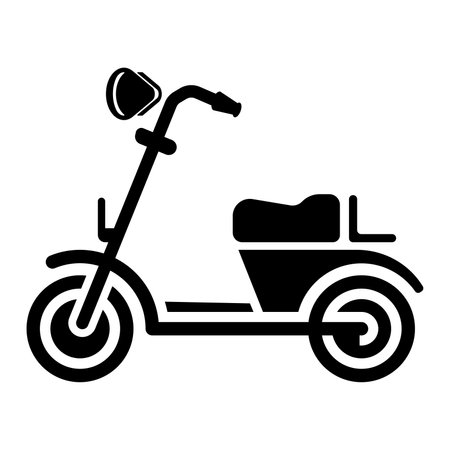 A sleek, minimalist scooter icon representing modern transport. Perfect for designs focused on urban mobility, leisure activities, and travel themes.のイラスト素材