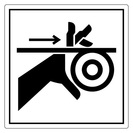 This graphic illustrates a safety sign emphasizing the need to avoid contact with sharp objects. It serves as an important reminder for workplace safety practices.のイラスト素材