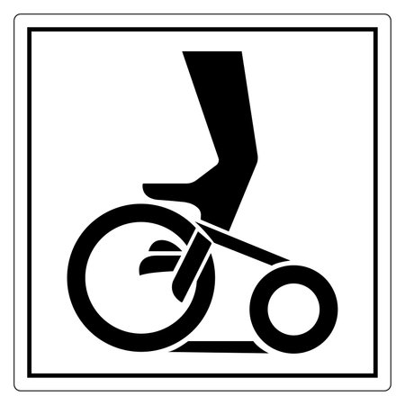 This minimalist icon features a foot pressing down on a bicycle pedal, symbolizing exercise and cycling. It represents motion and fitness activities.のイラスト素材