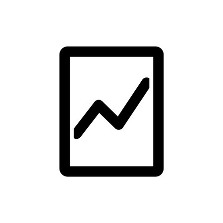 A simple icon representing business growth featuring a smartphone with an upward chart. Ideal for themes of finance, technology, and digital strategy.のイラスト素材