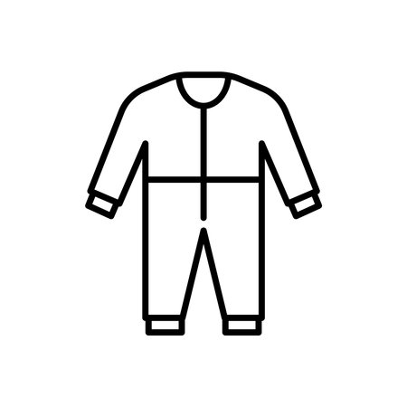 A simple one-piece jumpsuit or bodysuit outline design in minimalist style. Ideal for fashion illustrations, clothing sketches, and design concepts.のイラスト素材