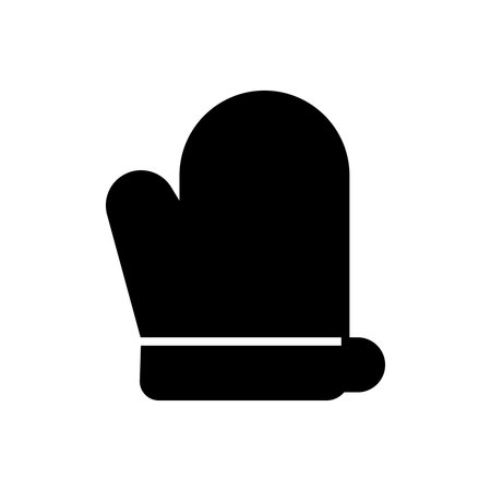 This graphic shows a black silhouette of a winter mitten, representing coziness and warmth. Perfect for winter themes and seasonal fashion designs.のイラスト素材