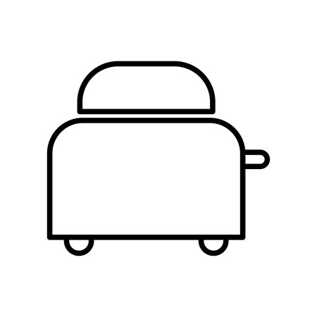 This minimalist illustration showcases a vintage toaster design, perfect for kitchen-themed projects. The simple and clean lines emphasize functionality and style.のイラスト素材