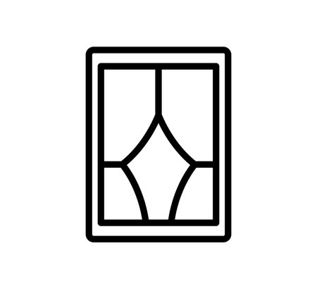 This minimalist illustration features a decorative window design with elegant lines. Ideal for architectural, interior design, and art-related projects.のイラスト素材