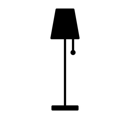 This image showcases an elegant silhouette of a modern floor lamp, perfect for enhancing interior spaces with stylish illumination and a cozy ambiance.のイラスト素材