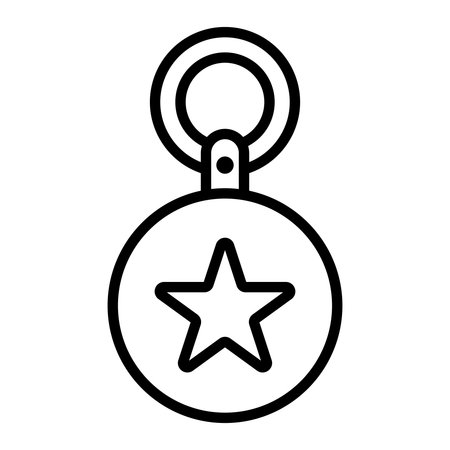 This simple line design features a medal with a star and ring, perfect for representing achievement and recognition in various contexts.のイラスト素材