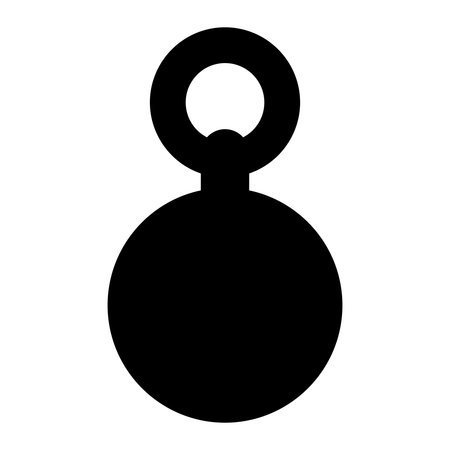 This minimalistic black silhouette features a round pendant with a loop, perfect for showcasing handmade jewelry designs. Ideal for fashion or accessory concepts.のイラスト素材