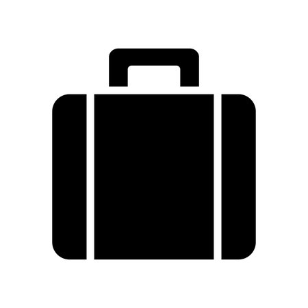 A black silhouette of a suitcase symbolizes travel and adventure. This icon captures the essence of journeys, packing essentials, and wanderlust. Perfect for travel-related projects.のイラスト素材