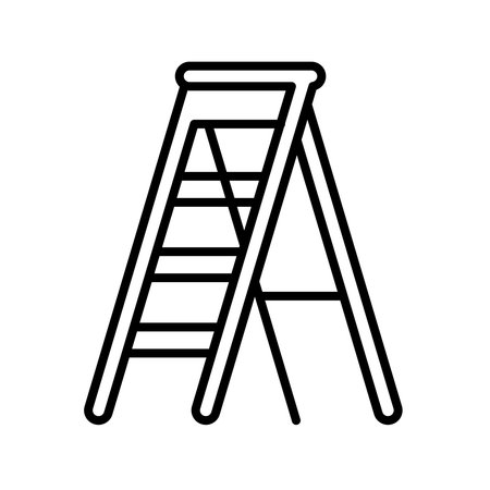 This image features a simple outline of a ladder, perfect for representing construction, safety, and access in various design projects. Ideal for minimalistic styles.のイラスト素材
