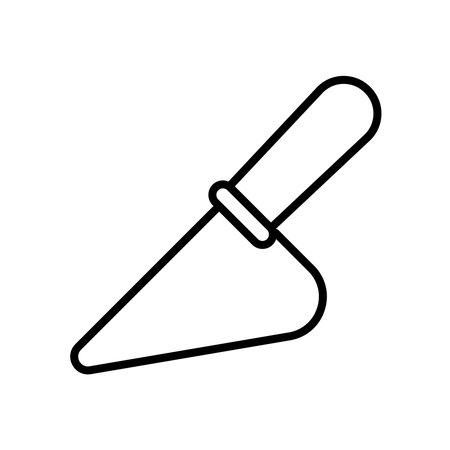 A minimalist outline of a trowel tool, ideal for gardening and construction purposes. Perfect for use in design projects or educational materials.のイラスト素材