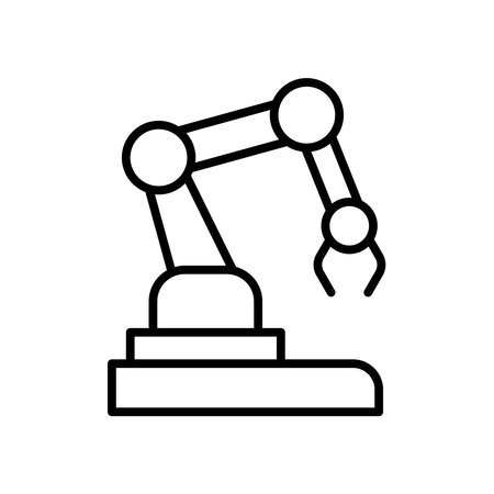 A sleek robotic arm showcasing cutting-edge design and technology for industrial applications. Ideal for automation, manufacturing, and precision engineering tasks.のイラスト素材