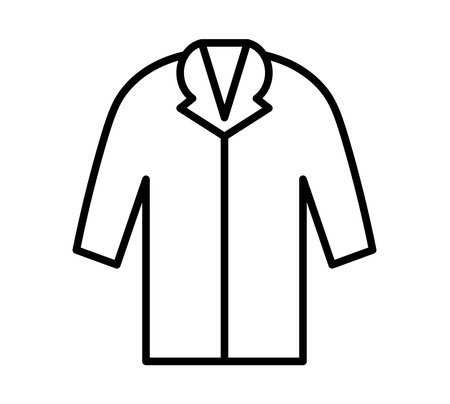 A minimalist outline of a classic coat in a stylish black and white design. Perfect for fashion-related projects or as a simple graphic for various media.のイラスト素材