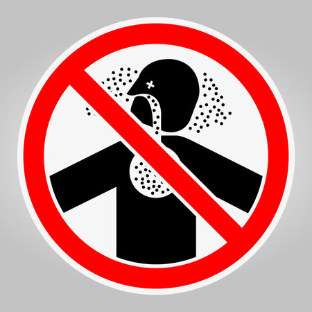 This image features a prohibition symbol highlighting the importance of avoiding the absence of protective gear in dangerous environments.のイラスト素材