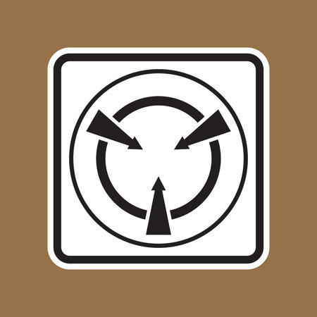 This abstract symbol features arrows in a circular pattern pointing inward, representing movement and convergence. It serves as a versatile design element for various creative projects.のイラスト素材