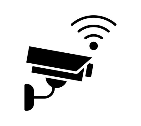 Icon representing a wireless security camera, ideal for projects relating to surveillance,...