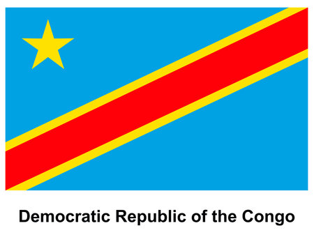 This image features the flag of the Democratic Republic of the Congo showcasing bold colors and...