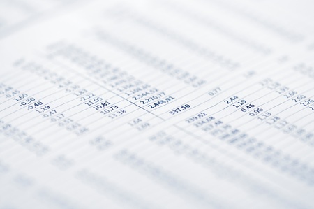 Business concept - A page of stock market prices.の写真素材