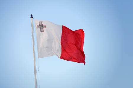 Maltese flag waving in the wind. の写真素材